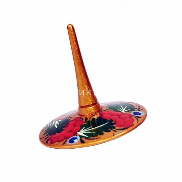 Юла с Петриковским орнаментом золотая