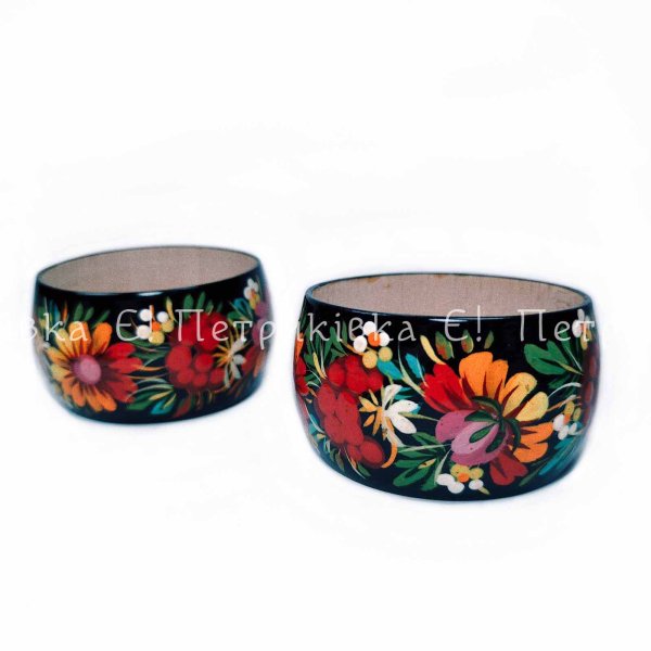 Солонка (Ø7 см) з Петриківським розписом "Калина з цибульками"