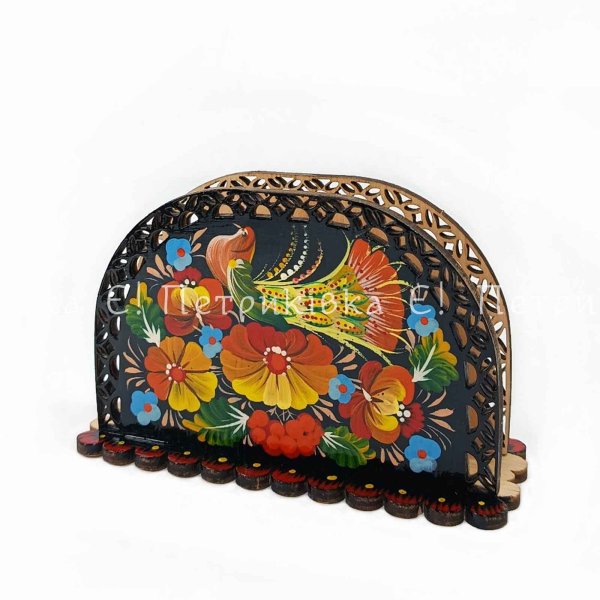 Подставка для салфеток Петриковская роспись "Жар-птица" фанера