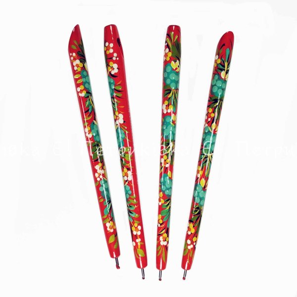 Ручка " Бірюзова калина" на червоному