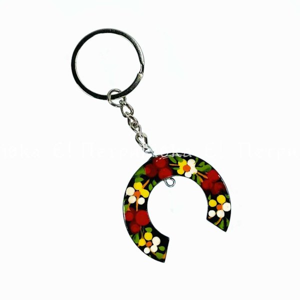 Брелок "Підкова у калині" чорна