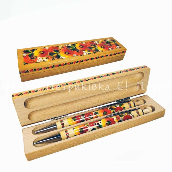 Подарочный набор в футляре шариковая ручка и карандаш "Золотая нежность"