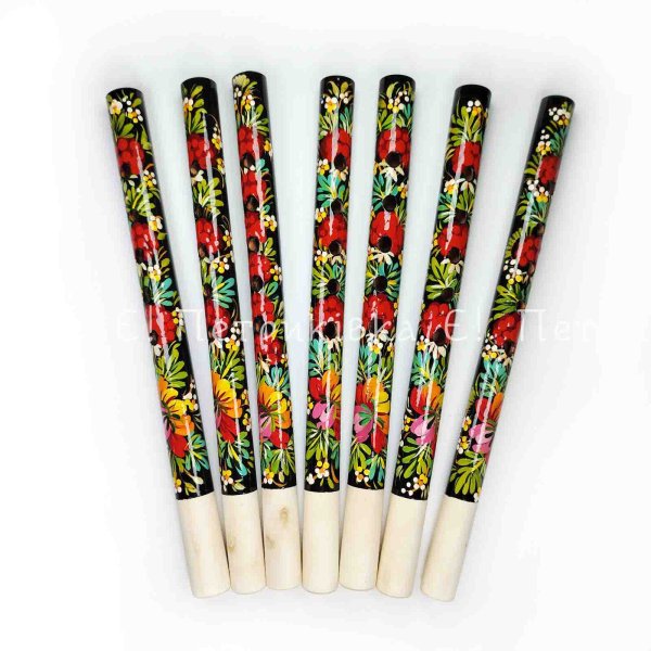 Сопілка середня 26 см "Квіточка з калиною"