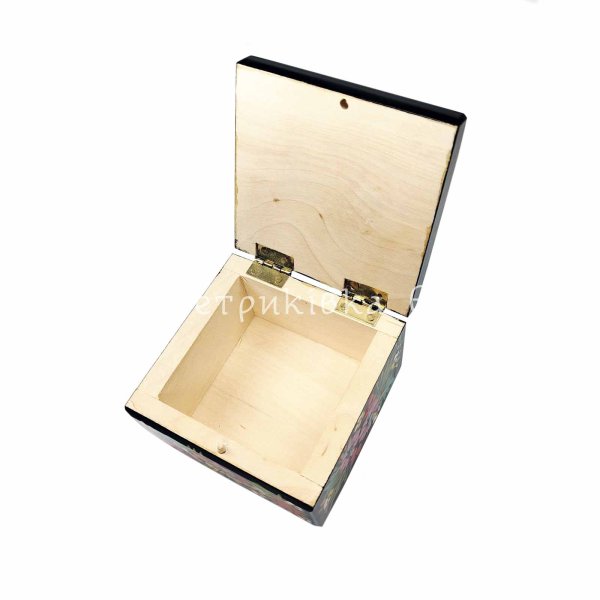 Скринька квадратна (8х8 см) з Петриківським розписом "Маленький букет"