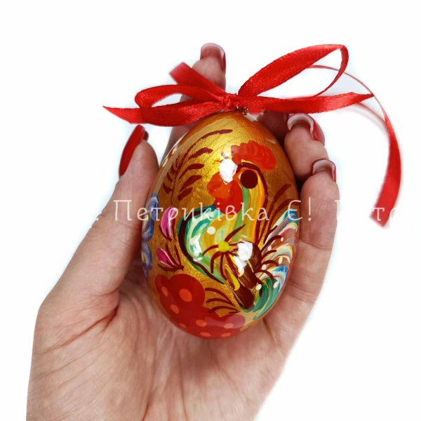 Яйце великоднє 7,8 * 5 см (Писанка) на стрічці золоте