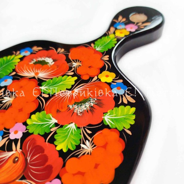 Доска фигурная большая с Петриковской росписью "Петушок"