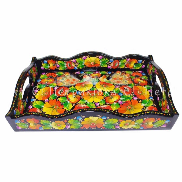 Піднос дерев'яний (таця) "Казкові птахи"