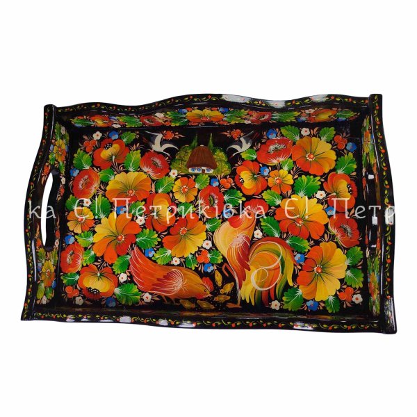 Поднос деревянный "Украинское село"