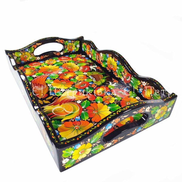 Поднос деревянный "Украинское село"