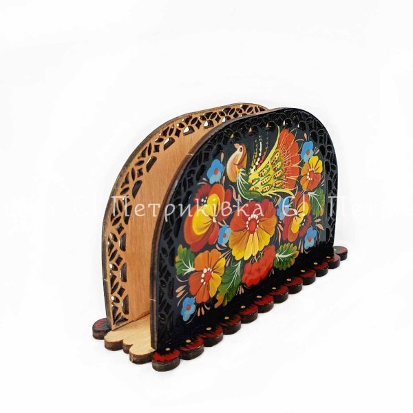 Подставка для салфеток Петриковская роспись "Жар-птица" фанера