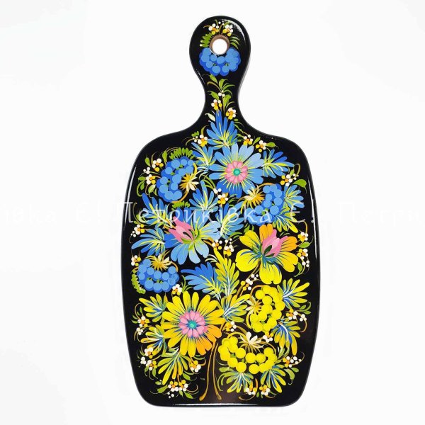 Дошка фігурна велика з Петриківським розписом "Українська"