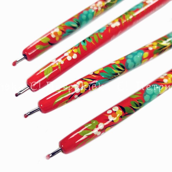 Ручка " Бірюзова калина" на червоному