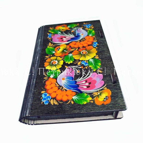 Скринька-купюрниця з Петриківьким розписом "Дивні птахи" ламінований горіх