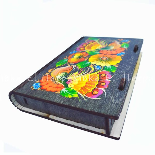 Скринька-купюрниця з Петриківьким розписом "Дивні птахи 2" ламінований горіх