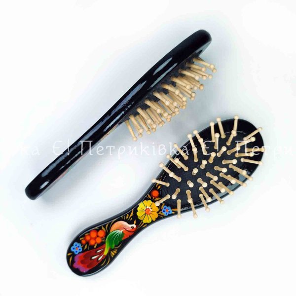 Щітка масажна з Петриківським розписом мала "Пташки"