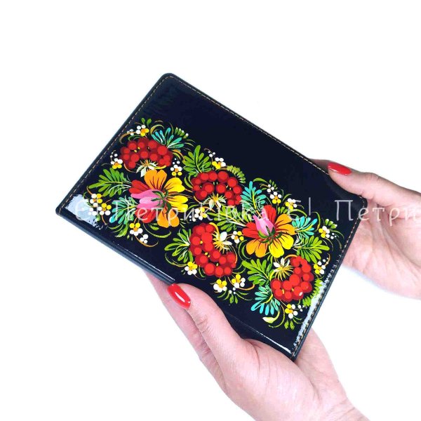 Подарунковий набір з Петриківським розписом "Блокнот із ручкою". Подарункова упаковка