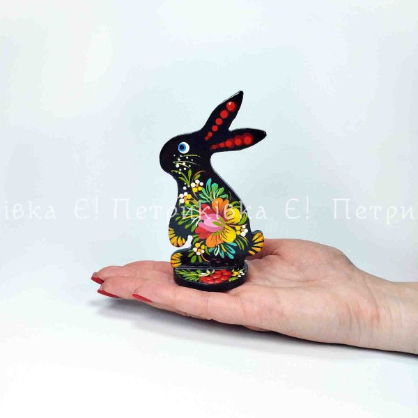 Easter Bunny with Petrykivka painting (11 x 7 cm)