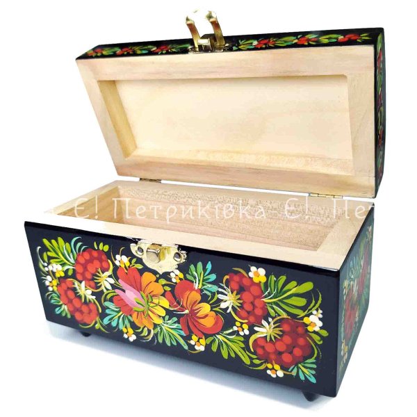Скринька прямокутна (15х7x11 см) розписана "Яскрава"