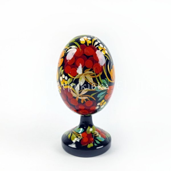 Яйце мале з Петриківським розписом  на ніжці "В калині з квітами" 8,5 см